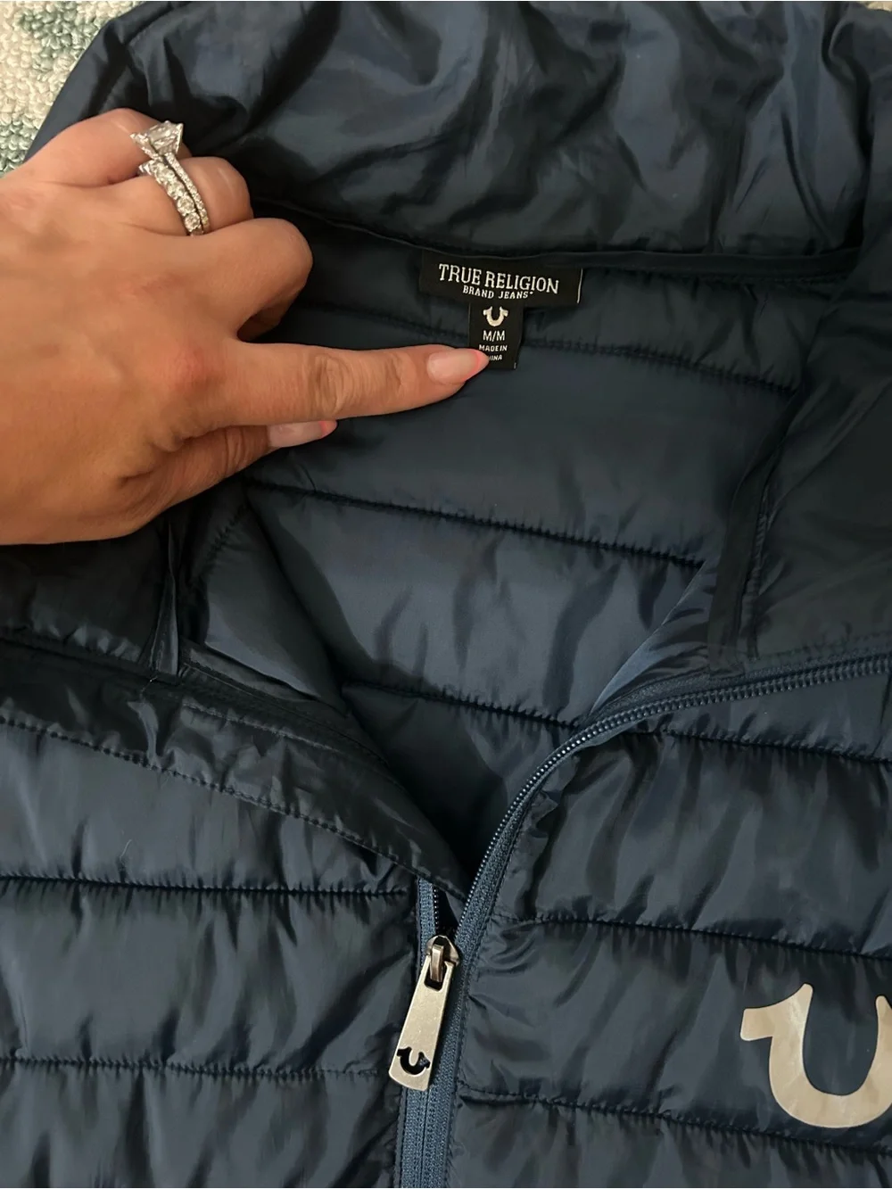 True Religion Dark Navy Quilted Jacket